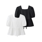 Women's Knot-Detail Puff Sleeve Blouse