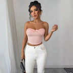 Women's Bandeau Crop Top with Knot Design