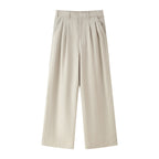 Women's Elegant Wide-Leg Pleated High-Waisted Trousers