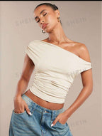 Asymmetrical Crop Top with Wave Design