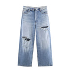 Women's High-Quality Destroyed Baggy Jeans