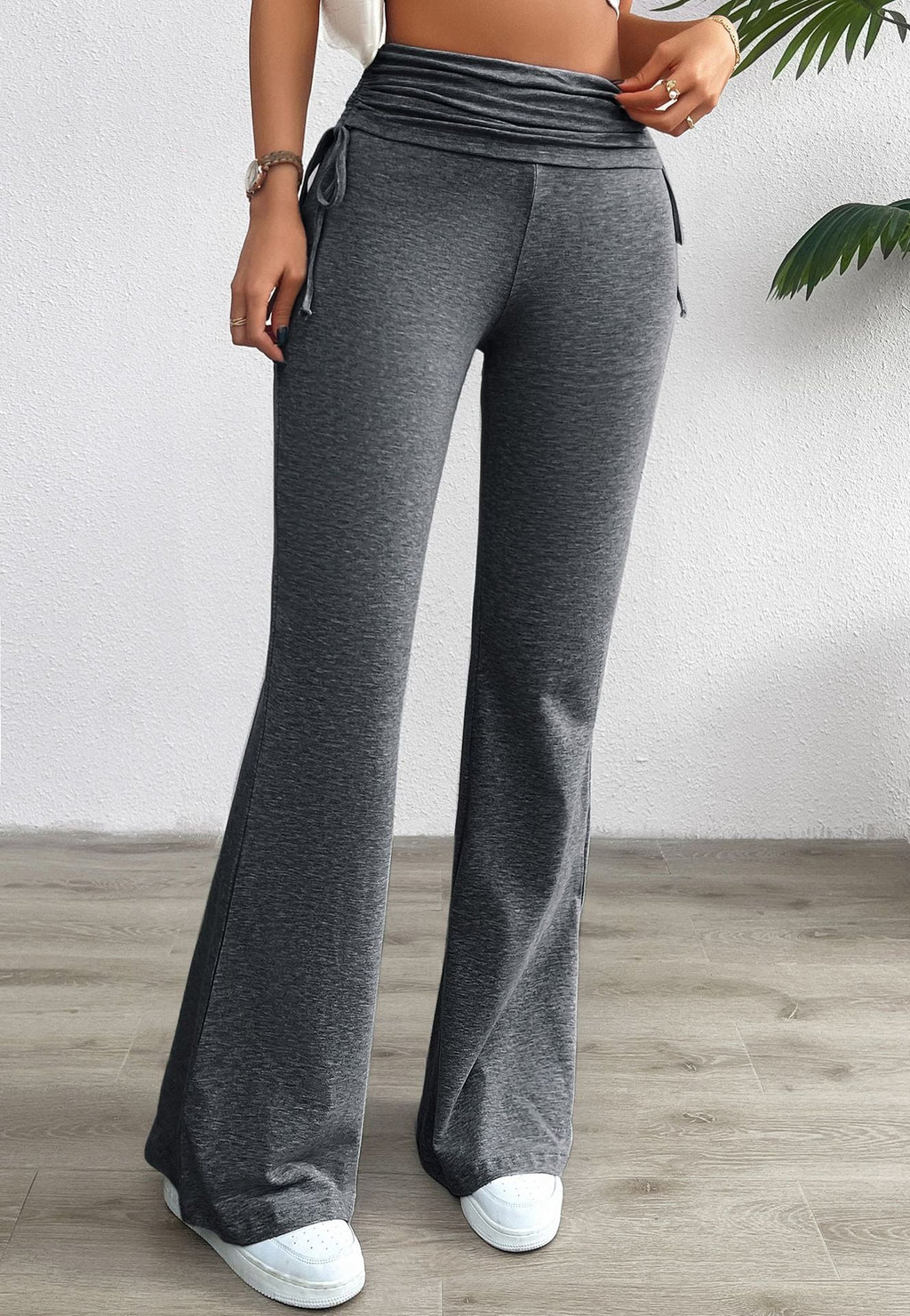 Women's Comfortable Palazzo Pants with Elastic Waistband and Casual Cut