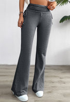 Women's Comfortable Palazzo Pants with Elastic Waistband and Casual Cut