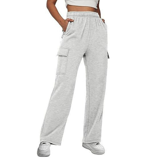 Women's Wide-Leg Cargo Pants with Side Pockets
