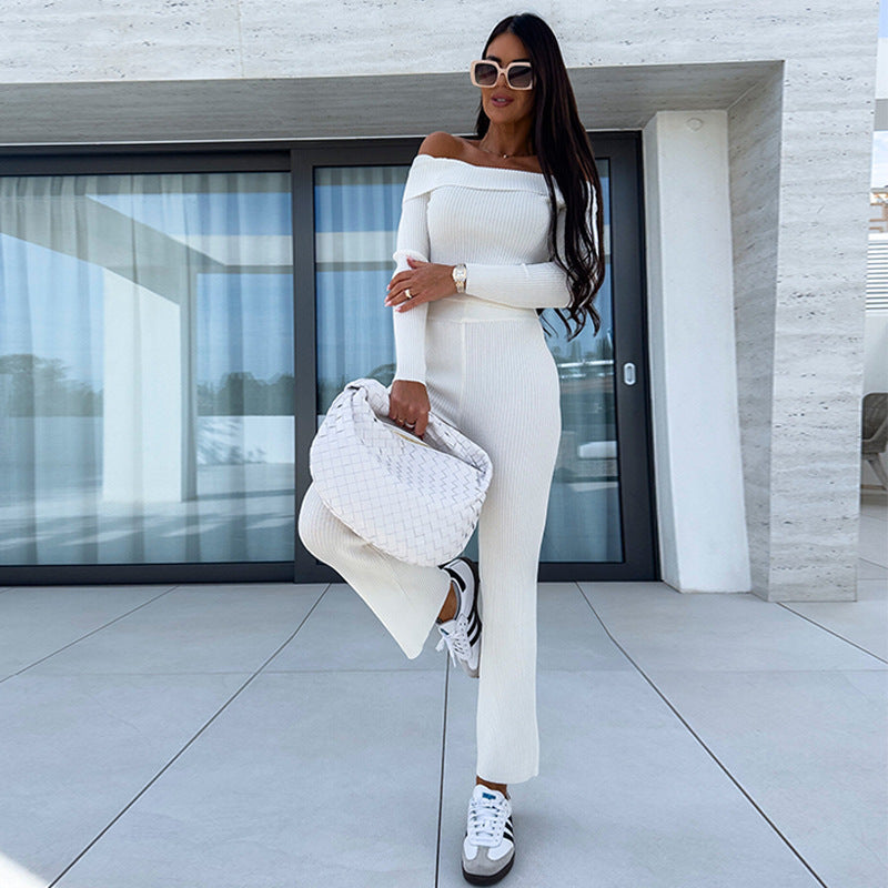 Elegant Off-Shoulder Jumpsuit with Long Leg
