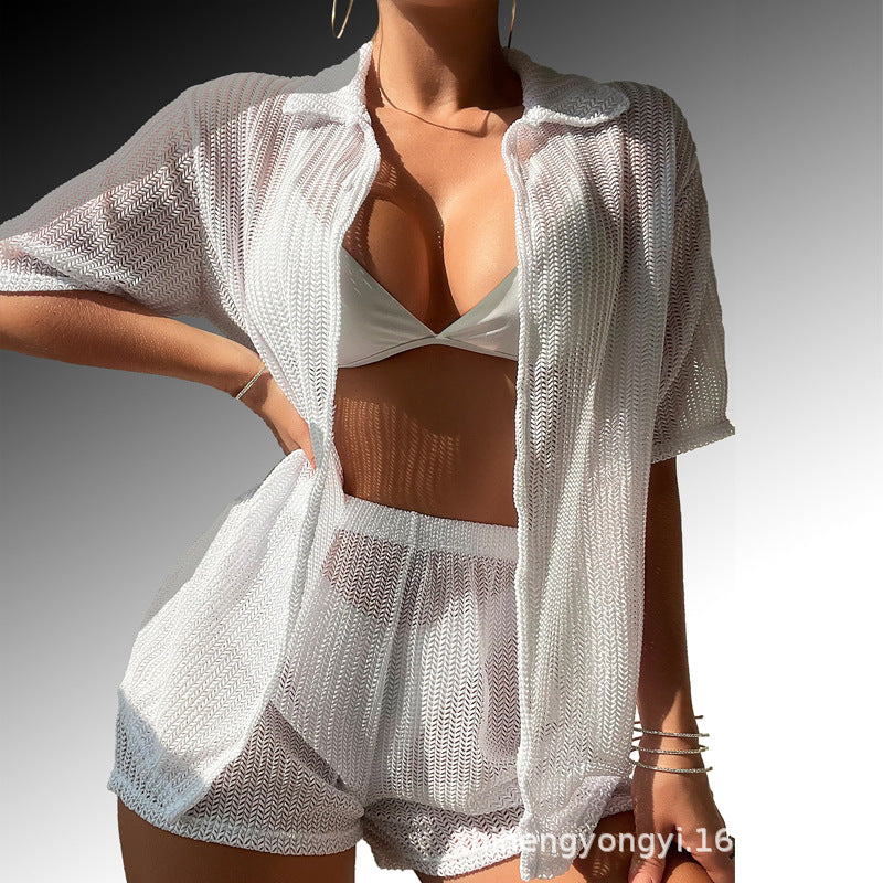 Women's Leisure Suit with Airy Knit Design