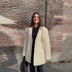 Elegant Blazer Jacket with Stone Embellishments