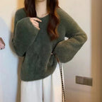 Women's Fluffy Loose-Fit Sweater