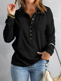 Women's Long-Sleeve Blouse with Button-Down Collar