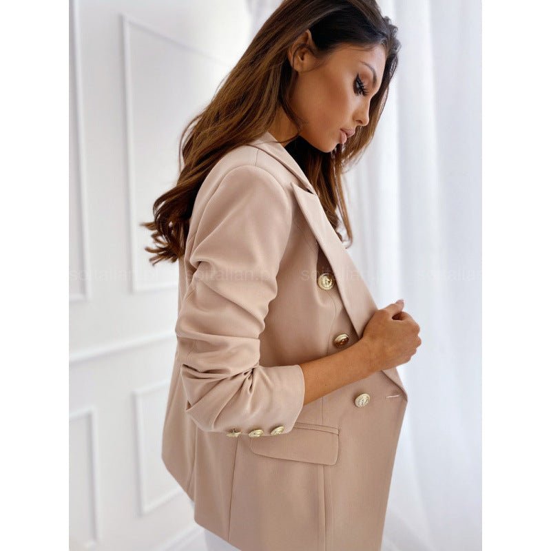 Women's Elegant Blazer Suit with Gold Button Details