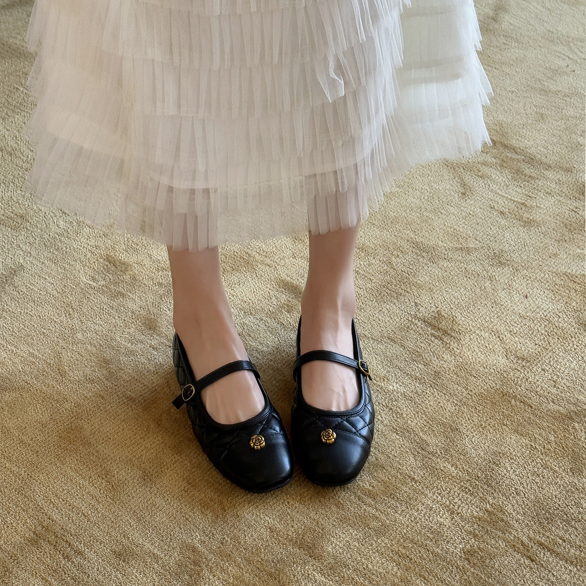 Women's Classic Ballet Flats with Decorative Strap
