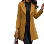 Elegant and Modern Long Jacket with Textured Collar