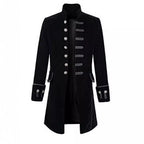 Women's Elegant Velvet Coat with Decorative Buttons