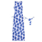 Women's Sleeveless Beach Dress with Elastic Waist