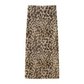Women's Elegant Striped Maxi Skirt with High Waist in Leopard Print