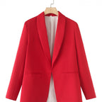 Elegant Women's Blazer with Unique Cut and Pockets