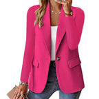 Women's Elegant Blazer with Classic Cut and Pockets