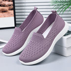 Women's Breathable Slip-On Sneakers with Elastic Knit Upper