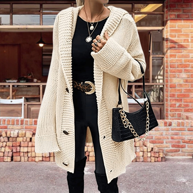 Women's Oversized Chunky Knit Cardigan with Pockets