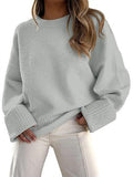 Women's Fluffy Oversized Pullover with Wide Cuffs