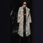 Women's Luxurious Leopard Print Faux Fur Coat