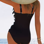 Women's Seamless Aqua Gymnastics Suit with Striped Design