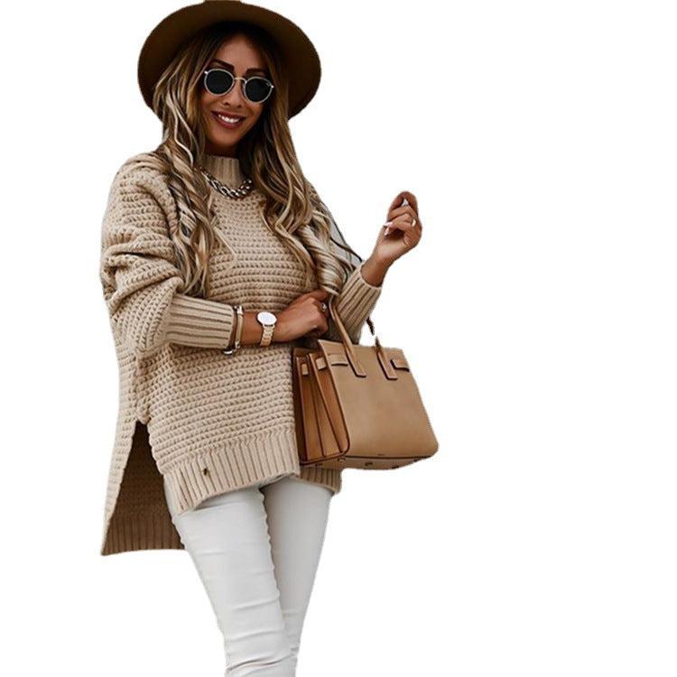 Women's Chunky Knit Sweater with Modern Texture and Loose Fit
