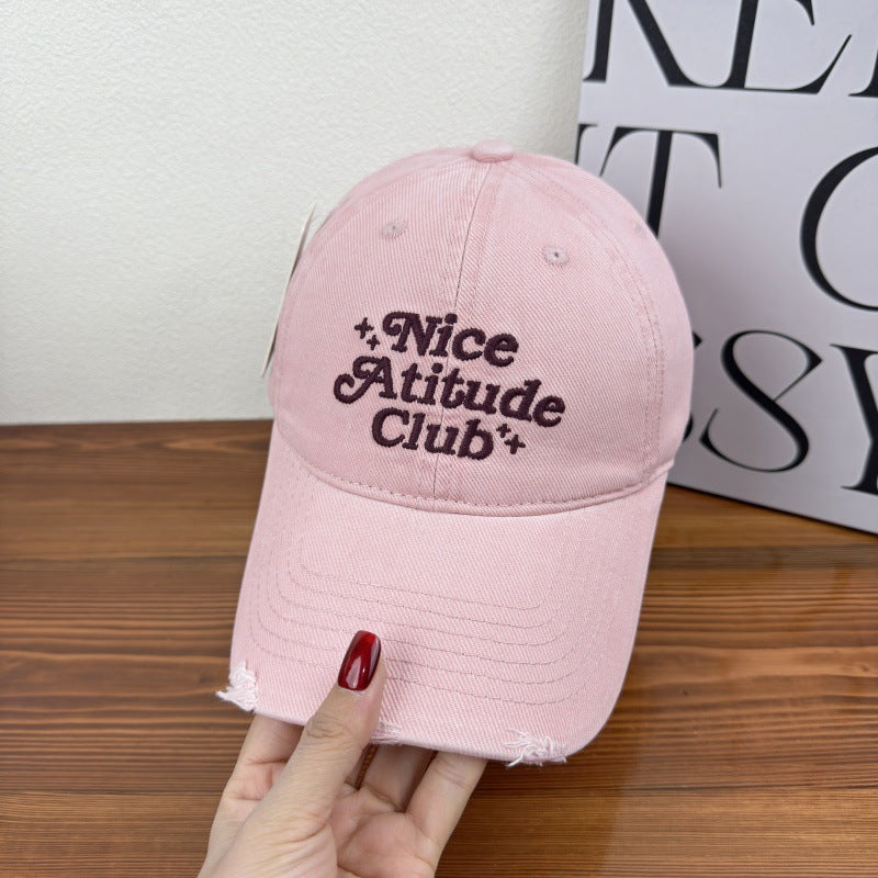 Men's Distressed Cotton Baseball Cap