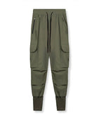 Women's Cargo Pants with Zipper Pockets and Elastic Waistband