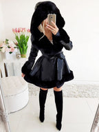 Elegant Parka with Faux Fur Collar and Pockets
