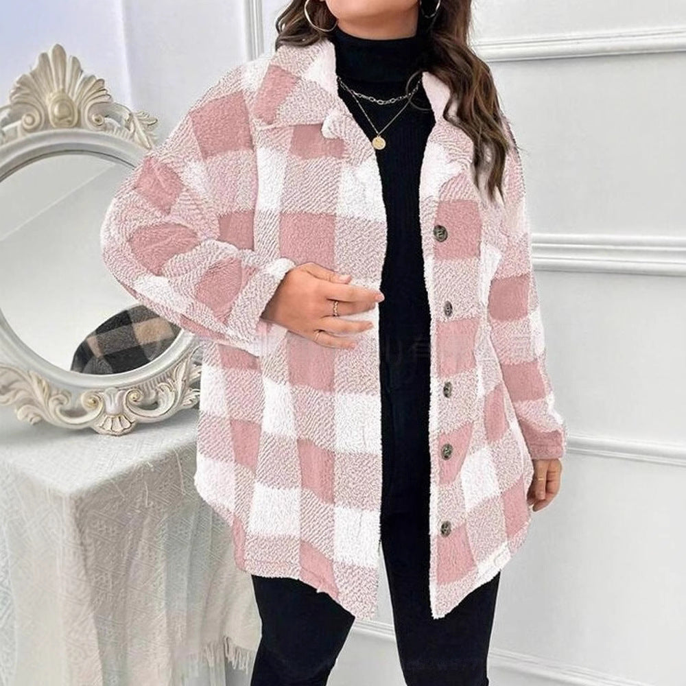 Women's Flowy Plaid Overshirt