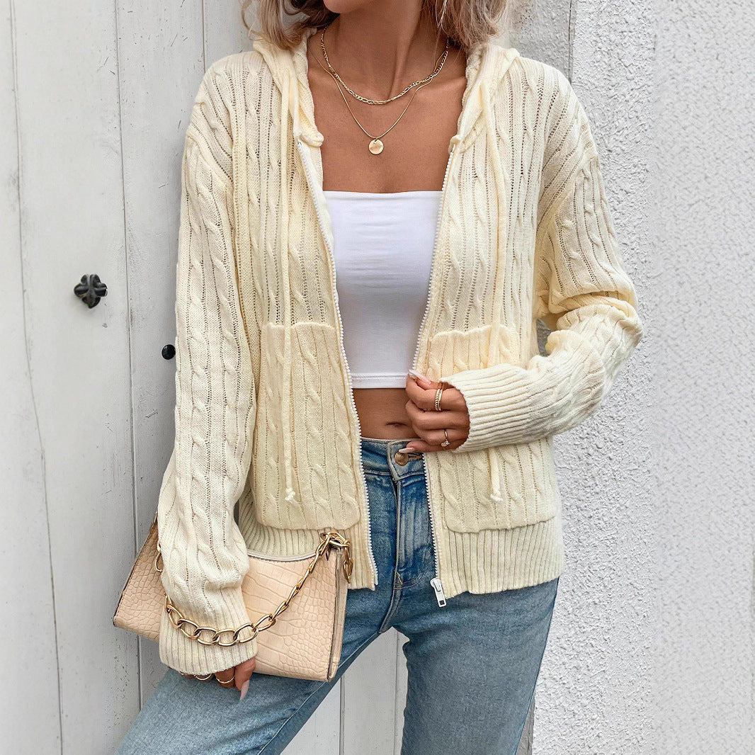 Women's Striped Zip-Up Hoodie