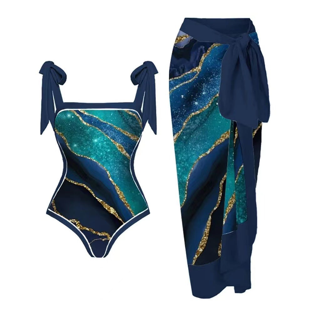 Women's Swimsuit with Elegant Wrap Skirt
