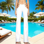 Women's Flared Leggings with Cut-Out Design