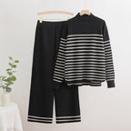 Women's Striped Knit Loungewear Set