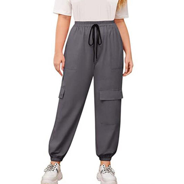 Women's Cargo Pants with Elastic Waistband and Modern Pockets