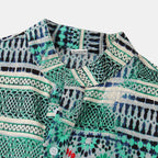 Women's Short-Sleeve Shirt with Geometric Pattern