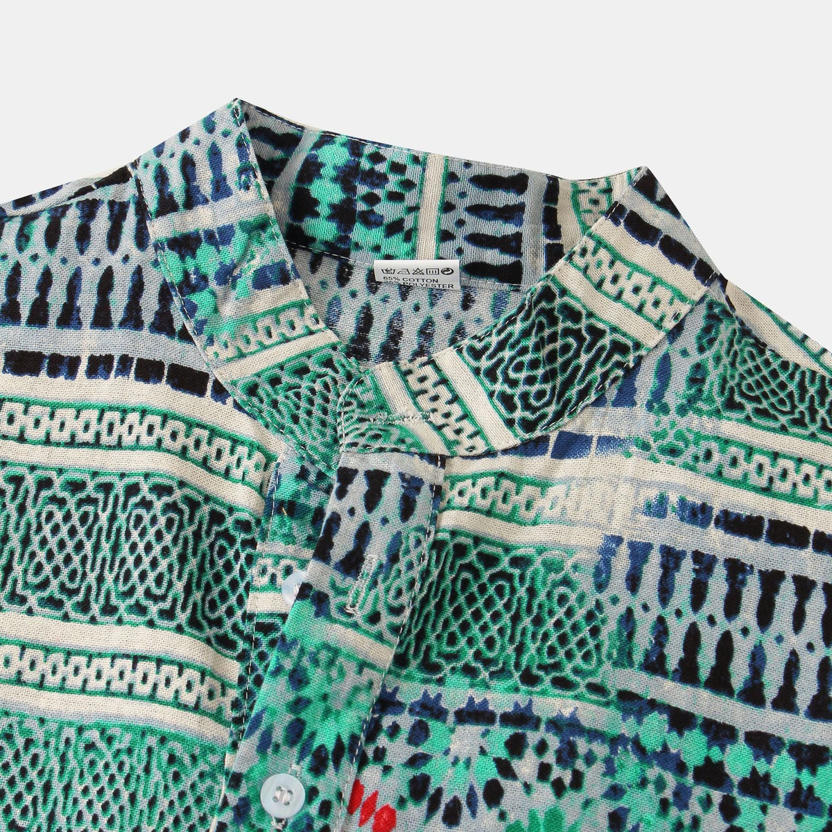 Women's Short-Sleeve Shirt with Geometric Pattern