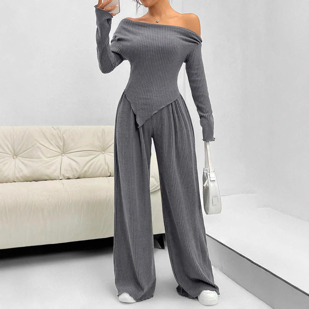 High-Quality Knit Suit with Off-Shoulder Fit