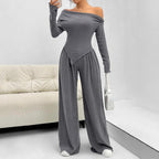 High-Quality Knit Suit with Off-Shoulder Fit