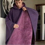 Women's Cozy Hooded Poncho in Soft Microfleece