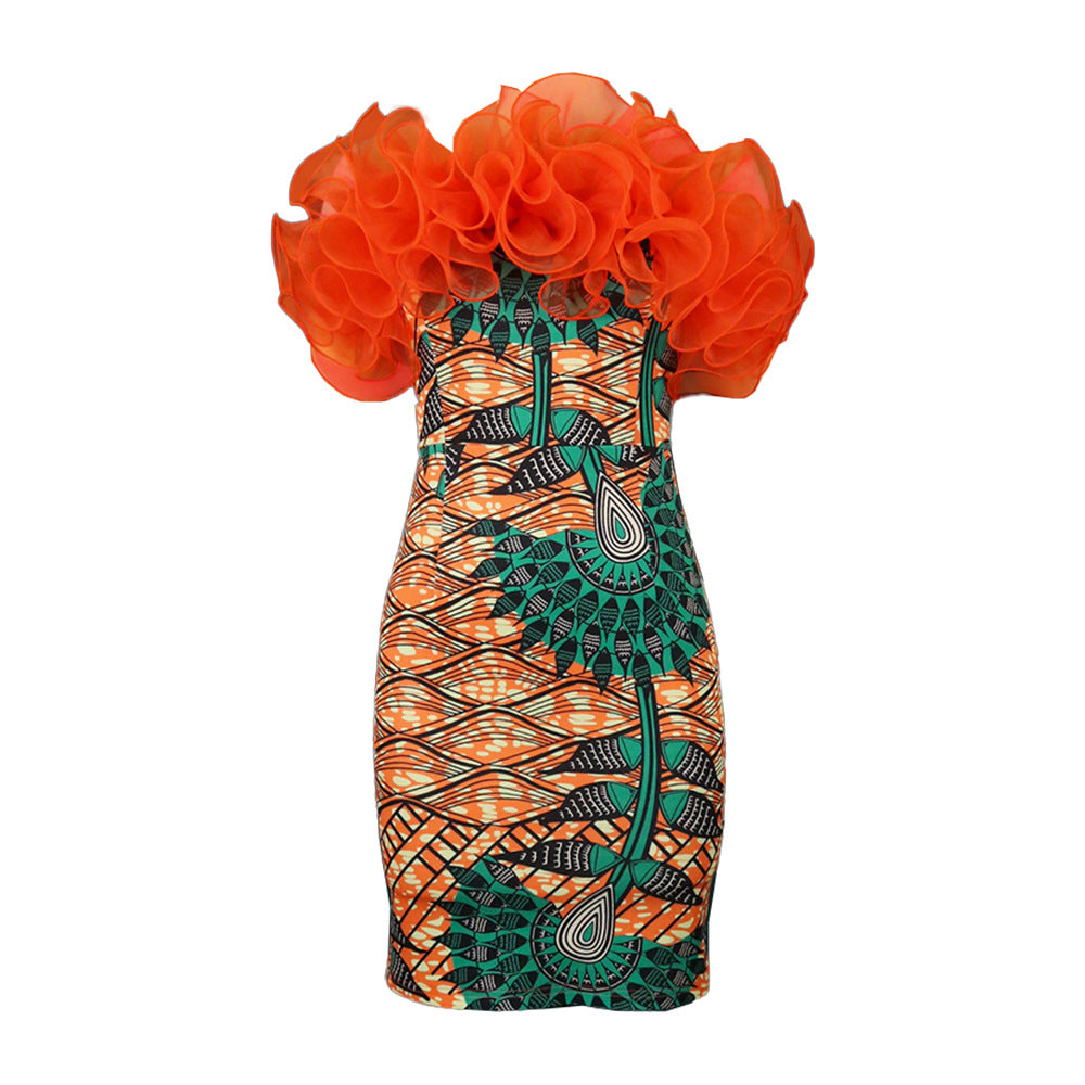 Women's Cocktail Dress with Voluminous Bodice