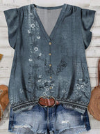 Women's Blouse with Floral Pattern