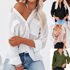 Casual Button-Down Shirt with Chest Pockets