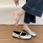 Women's Ballet Flats with Decorative Strap and Comfortable Footbed