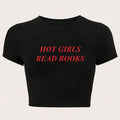 Women's Crop Shirt with Creative Lettering