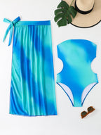 Women's Swimsuit Set with Wrap Skirt