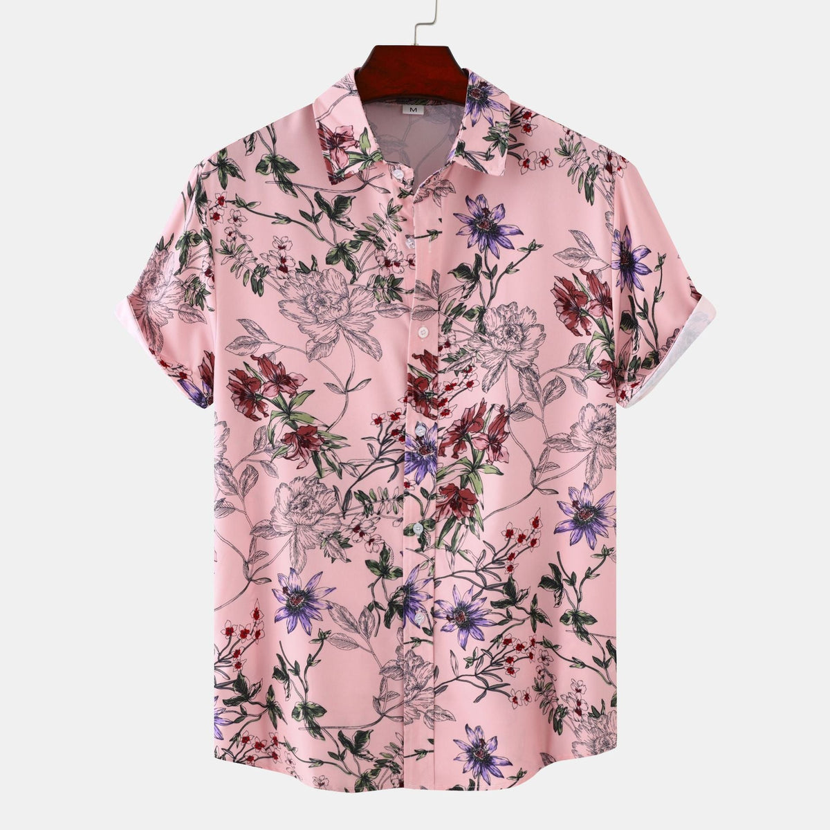 Women's Short Sleeve Shirt with Floral Accents and Modern Cut