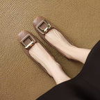 Women's Ballet Flats with Elegant Buckle Detail
