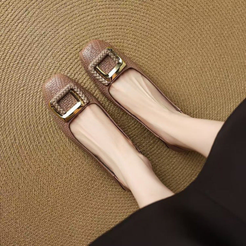 Women's Ballet Flats with Elegant Buckle Detail